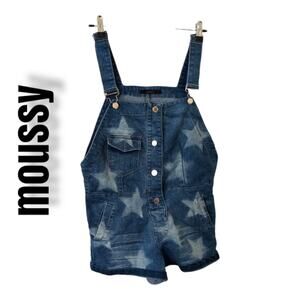 Moussy Cute Denim Blue Jean Vintage Y2K Button Down Romper Overalls Size 0/XS
